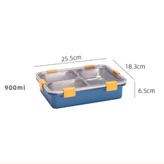 3 Compartment Stainless Steel Lunch Box 900ml