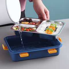 3 Compartment Stainless Steel Lunch Box 900ml