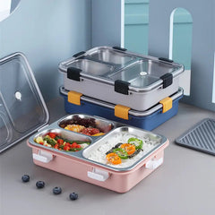 3 Compartment Stainless Steel Lunch Box 900ml