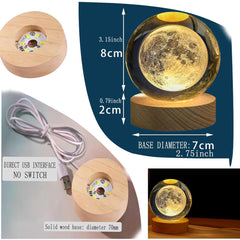 3D Moon Crystal Ball Lamp