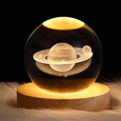 3D Saturn Planet Crystal Ball Lamp