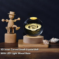3D Saturn Planet Crystal Ball Lamp