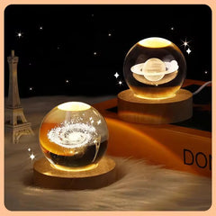 3D Saturn Planet Crystal Ball Lamp