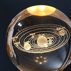 3D Solar System Crystal Ball Lamp