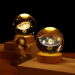 3D Solar System Crystal Ball Lamp