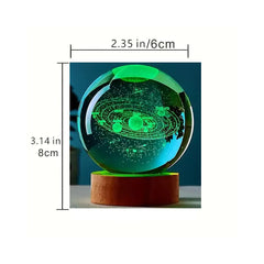 3D Solar System Crystal Ball RGB Lamp