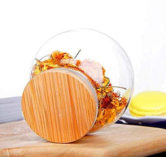 Pot Glass Jar with Wooden Lid 450ml