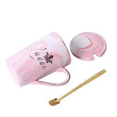 King & Queen Mug With Lid & Spoon