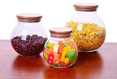 Pot Glass Jar with Wooden Lid 450ml