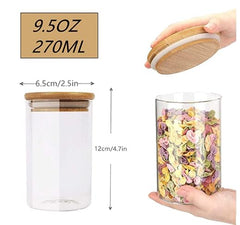 Round Glass Storage Jar with Wooden Lid 270ml