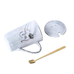King & Queen Mug With Lid & Spoon