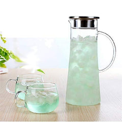Borosilicate Glass Water Jug with Steel Lid 1.3L