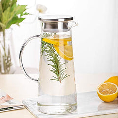 Borosilicate Glass Water Jug with Steel Lid 1.3L