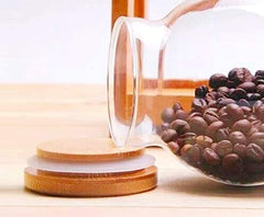 Pot Glass Jar with Wooden Lid 450ml
