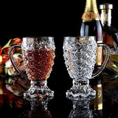 Pineapple Glass Mug 220ml Set of 6