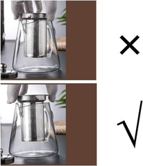 Triangle Borosilicate Glass Kettle with Stainless Steel Strainer 750ml