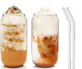 Can Shaped Glass with Glass Straw 540ml Set of 6