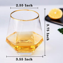 Hexa Tumbler with Gold Rim 310ml Set of 6