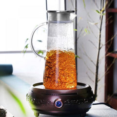 Borosilicate Glass Water Jug with Steel Lid 1.3L