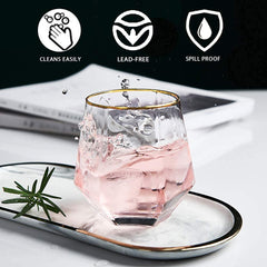 Hexa Tumbler with Gold Rim 310ml Set of 6