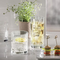 Diamond Cut Striped Glass 280ml Set of 6