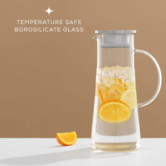 Borosilicate Glass Water Jug with Steel Lid 1.3L