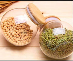 Pot Glass Jar with Wooden Lid 450ml