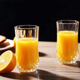 Diamond Crystal Cut Highball Glass 250ml Set of 6