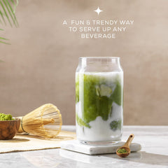 Can Shaped Glass with Glass Straw 540ml Set of 6