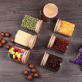 Round Glass Storage Jar with Wooden Lid 270ml