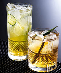 Diamond Cut Striped Glass 280ml Set of 6