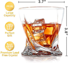 Twisted Whiskey Glass 300ml Set of 6