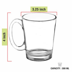 Tea Cup Mug Pot 300ml Set of 6