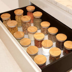Round Glass Storage Jar with Wooden Lid 270ml