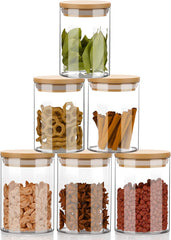 Round Glass Storage Jar with Wooden Lid 270ml