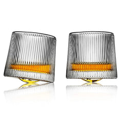 Spinning Glass Ribbed 170ml Set of 6