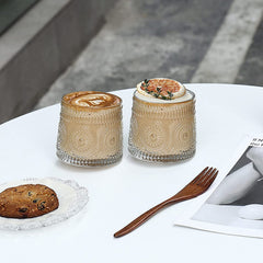 Spinning Glass Embossed 170ml Set of 6