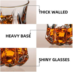 Twisted Rock Style Whiskey Glass 250ml Set of 6
