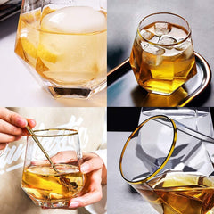 Hexa Tumbler with Gold Rim 310ml Set of 6