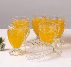 Pineapple Glass Mug 220ml Set of 6
