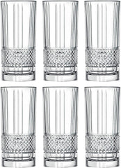 Diamond Cut Striped Glass 280ml Set of 6