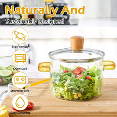 Borosilicate Glass Casserole with Lid 1200ml