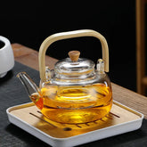 Borosilicate Glass Kettle with Wooden Handle 900ml