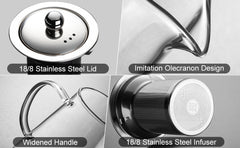 Borosilicate Glass Pyramid Kettle 750ml