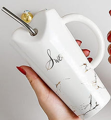 Ceramic Mug With Stainless Steel Straw 450ml