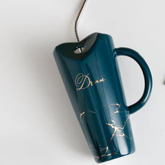 Ceramic Mug With Stainless Steel Straw 450ml