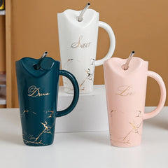 Ceramic Mug With Stainless Steel Straw 450ml