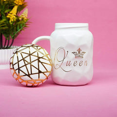 Crumple Ceramic Mug With Lid