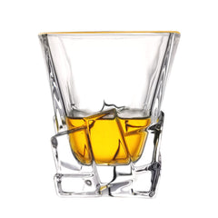 Crystal Whisky Glass with Gold line 350ml Set of 6