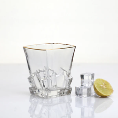 Crystal Whisky Glass with Gold line 350ml Set of 6